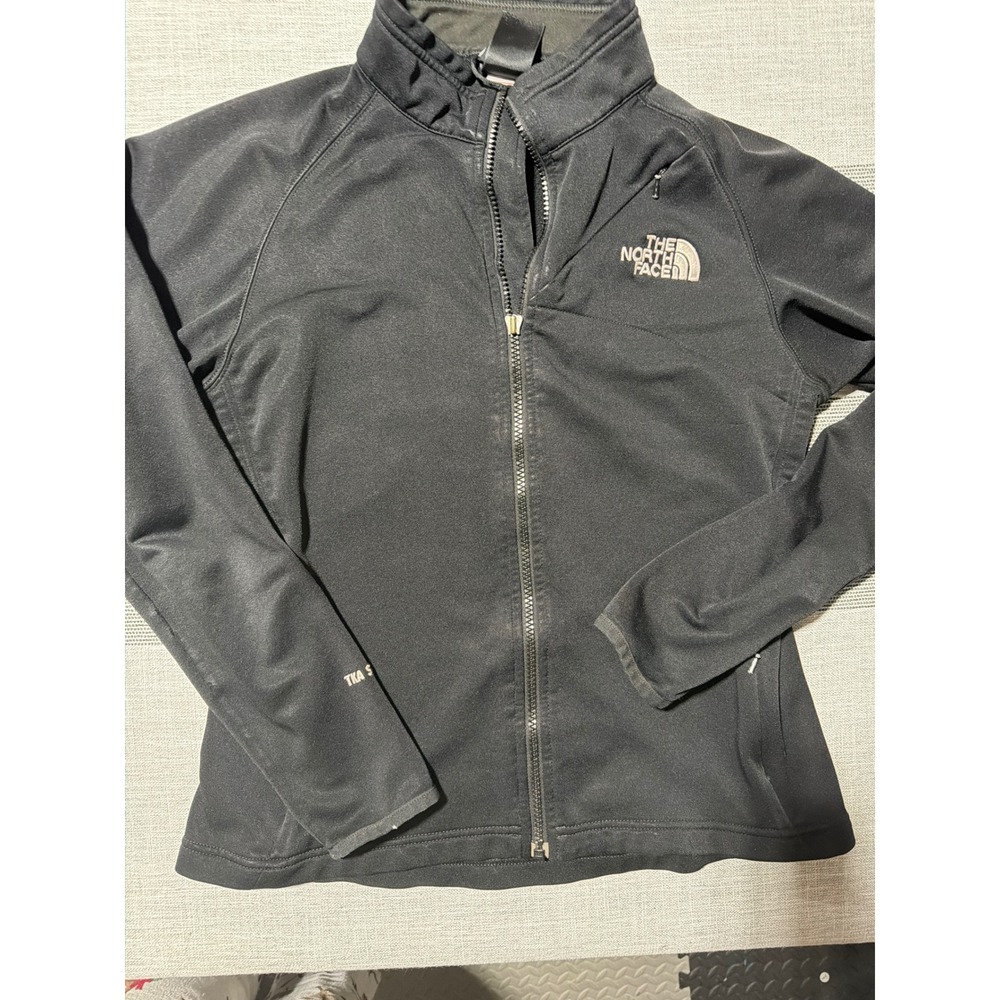 The North Face TKA Stretch Softshell Jacket Womens small Black Full Zip Coat‎